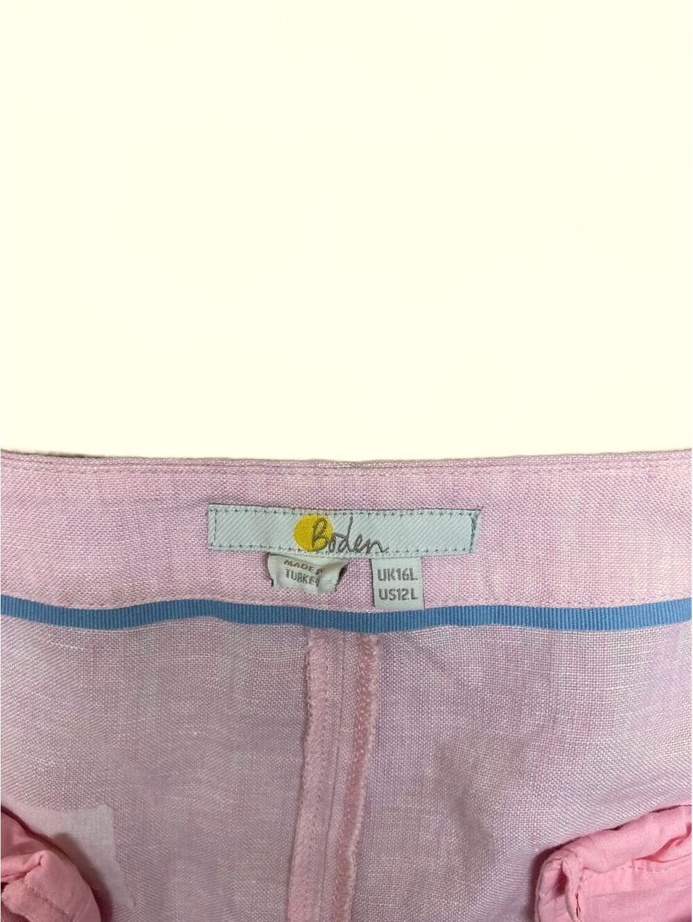 Boden Pink Linen Wide Leg Pants UK 16 / US 12L - Picture 4 of 9